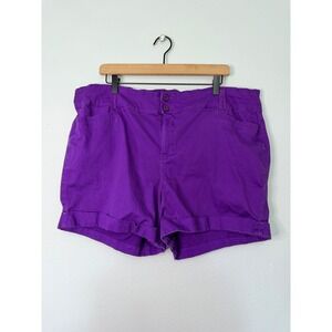 Torrid - Plus Size Purple‎ Chino Shorts Folded Hem Size 24